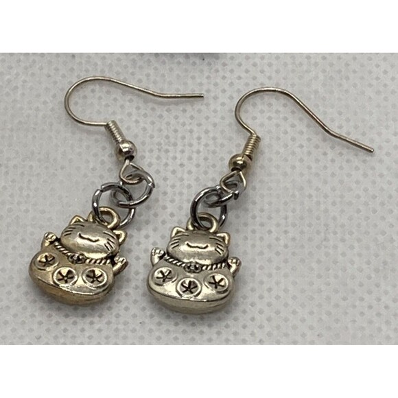 Lot of 6 Pairs Dangle Drop Pierced Earrings Animal Cat Turtle Owl Snake Bird - Picture 6 of 11